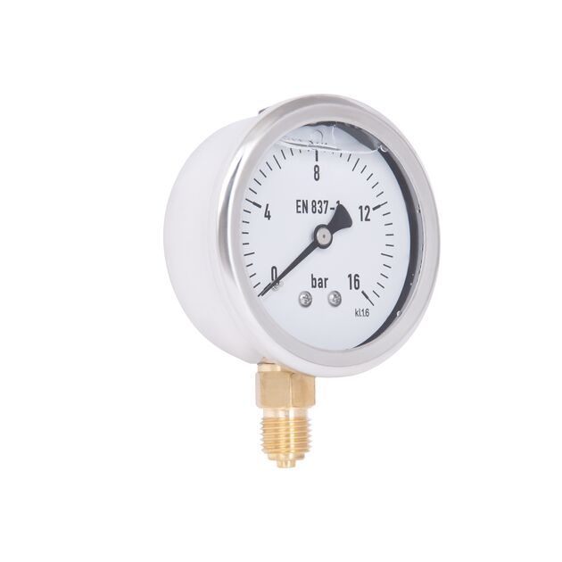 Thermo Alliance Forte Манометр глицериновый d63 мм, 1/4"Н с нижним подключением (латунь) 0–16 бар TAF170G16B, фото , изображение 4 | SNABZHENIE.com.ua Thermo Alliance Forte Манометр глицериновый d63 мм, 1/4"Н с нижним подключением (латунь) 0–16 бар TAF170G16B, фото , изображение 4 | SNABZHENIE.com.ua