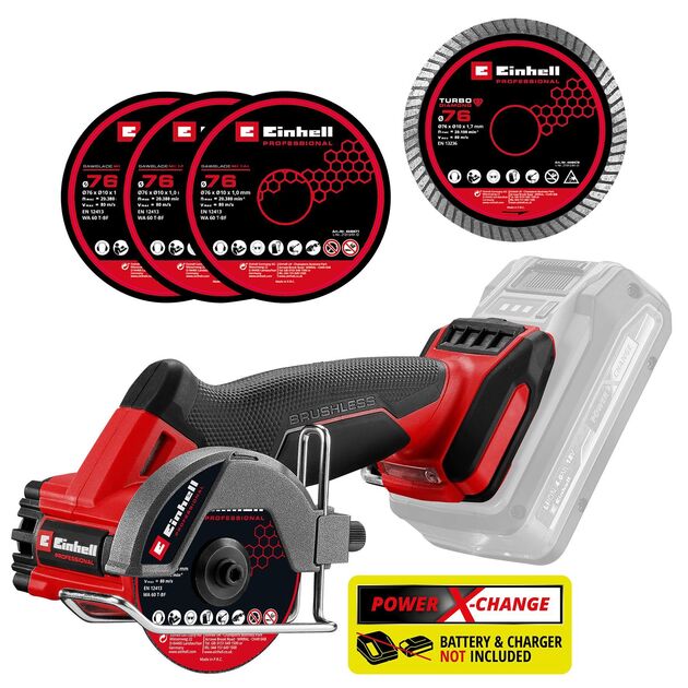 Шліфмашина відрізна акумуляторна Einhell Professional TP-CO 18/76-C Li BL - Solo безщіткова 16мм 18В 20000об/хв 0.67кг без АКБ та ЗП, фото , изображение 7 | SNABZHENIE.com.ua Шліфмашина відрізна акумуляторна Einhell Professional TP-CO 18/76-C Li BL - Solo безщіткова 16мм 18В 20000об/хв 0.67кг без АКБ та ЗП, фото , изображение 7 | SNABZHENIE.com.ua