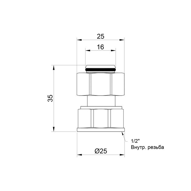 Переходник обжимной SD Plus 16х1/2" ВР SD153W1615, фото , зображення 2 | SNABZHENIE.com.ua Переходник обжимной SD Plus 16х1/2" ВР SD153W1615, фото , зображення 2 | SNABZHENIE.com.ua