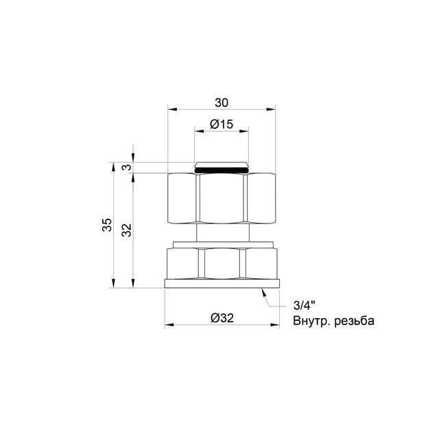 Переходник обжимной SD Plus 20х3/4" ВР SD153W2020, фото , изображение 2 | SNABZHENIE.com.ua Переходник обжимной SD Plus 20х3/4" ВР SD153W2020, фото , изображение 2 | SNABZHENIE.com.ua