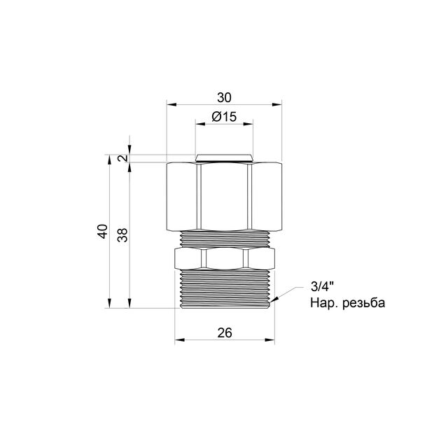 Переходник обжимной SD Plus 20х3/4" НР SD154W2020, фото , зображення 2 | SNABZHENIE.com.ua Переходник обжимной SD Plus 20х3/4" НР SD154W2020, фото , зображення 2 | SNABZHENIE.com.ua