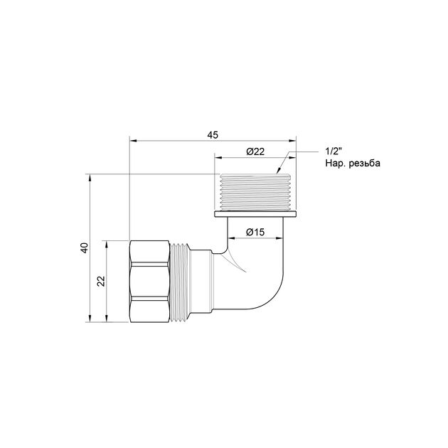 Уголок обжимной SD Plus 16х1/2" НР SD157W1615, фото , зображення 2 | SNABZHENIE.com.ua Уголок обжимной SD Plus 16х1/2" НР SD157W1615, фото , зображення 2 | SNABZHENIE.com.ua