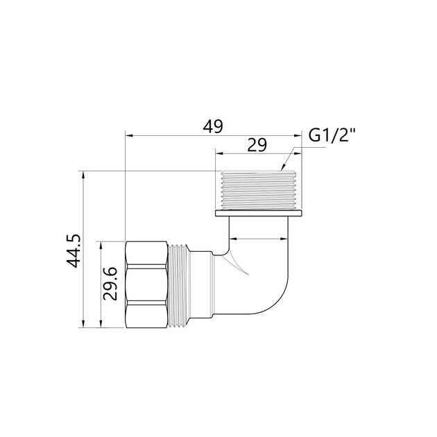 Уголок обжимной SD Plus 20х1/2" НР SD157W2015, фото , зображення 2 | SNABZHENIE.com.ua Уголок обжимной SD Plus 20х1/2" НР SD157W2015, фото , зображення 2 | SNABZHENIE.com.ua
