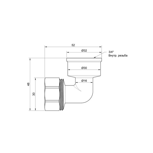 Уголок обжимной SD Plus 20х3/4" ВР SD156W2020, фото , зображення 2 | SNABZHENIE.com.ua Уголок обжимной SD Plus 20х3/4" ВР SD156W2020, фото , зображення 2 | SNABZHENIE.com.ua