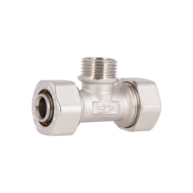 Тройник обжимной SD Plus 20х1/2"х20 НР SD160W201520, фото  | SNABZHENIE.com.ua