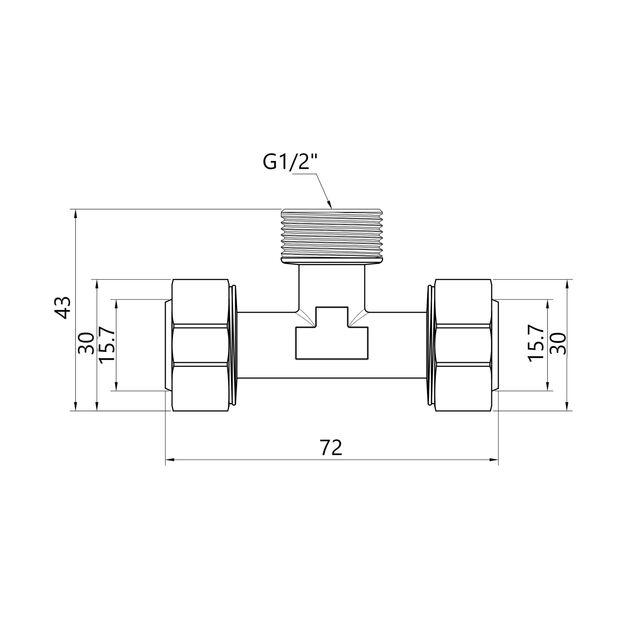 Тройник обжимной SD Plus 20х1/2"х20 НР SD160W201520, фото , изображение 2 | SNABZHENIE.com.ua Тройник обжимной SD Plus 20х1/2"х20 НР SD160W201520, фото , изображение 2 | SNABZHENIE.com.ua