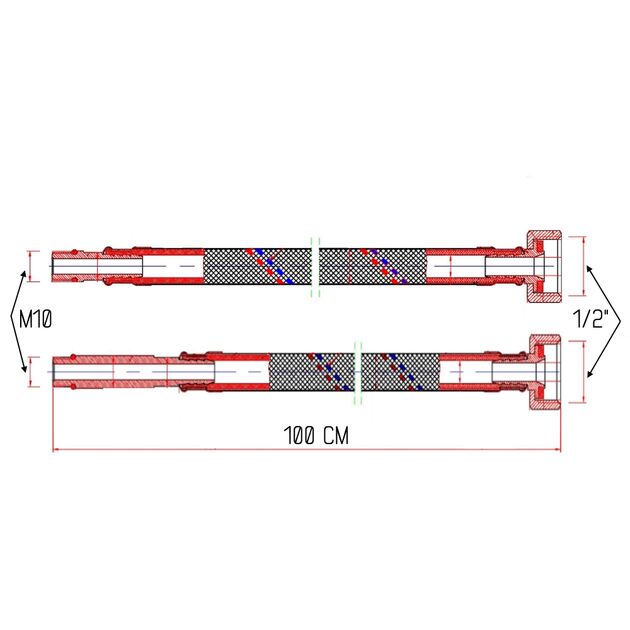 Гибкая подводка для смесителя SD Forte М10 100 см SF380W100, фото , зображення 2 | SNABZHENIE.com.ua Гибкая подводка для смесителя SD Forte М10 100 см SF380W100, фото , зображення 2 | SNABZHENIE.com.ua