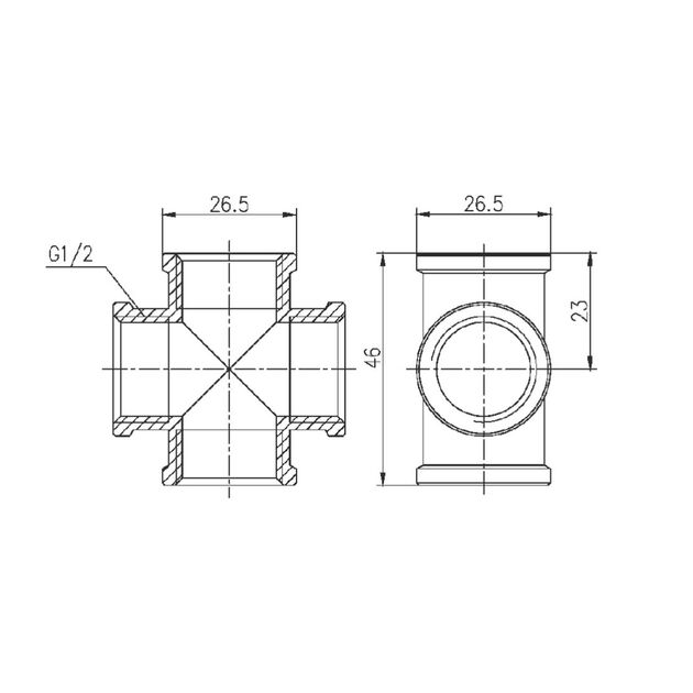 Крестовина SD Forte 1/2" ВВ SF35415, фото , изображение 2 | SNABZHENIE.com.ua Крестовина SD Forte 1/2" ВВ SF35415, фото , изображение 2 | SNABZHENIE.com.ua