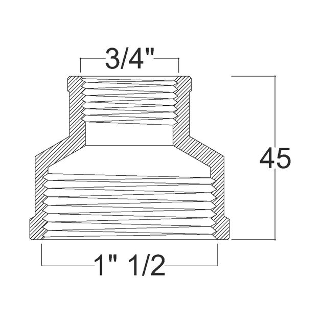 Муфта редукционная SD Forte 1" 1/2х3/4" ВВ SF3574020, фото , зображення 2 | SNABZHENIE.com.ua Муфта редукционная SD Forte 1" 1/2х3/4" ВВ SF3574020, фото , зображення 2 | SNABZHENIE.com.ua