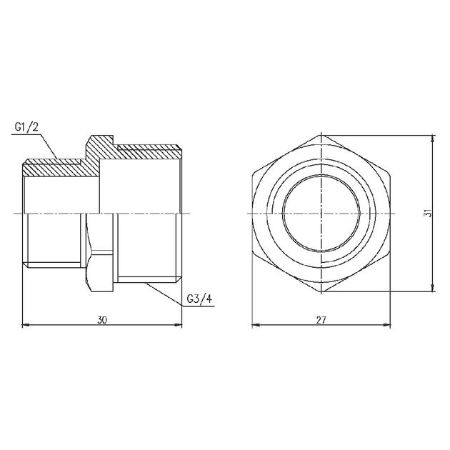 Ниппель редукционный SD Forte 1/2"х3/4" SF3592015, фото , изображение 2 | SNABZHENIE.com.ua Ниппель редукционный SD Forte 1/2"х3/4" SF3592015, фото , изображение 2 | SNABZHENIE.com.ua