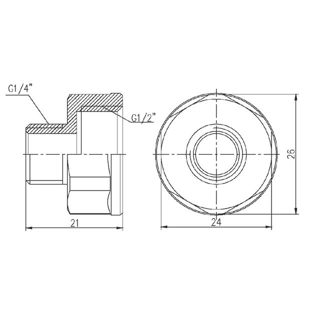 Переход SD Forte 1/2"х1/4" ВН SF360156, фото , изображение 2 | SNABZHENIE.com.ua Переход SD Forte 1/2"х1/4" ВН SF360156, фото , изображение 2 | SNABZHENIE.com.ua