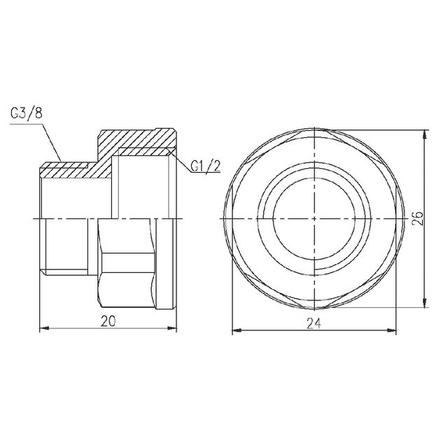Переход SD Forte 1/2"х3/8" ВН SF360159, фото , изображение 2 | SNABZHENIE.com.ua Переход SD Forte 1/2"х3/8" ВН SF360159, фото , изображение 2 | SNABZHENIE.com.ua