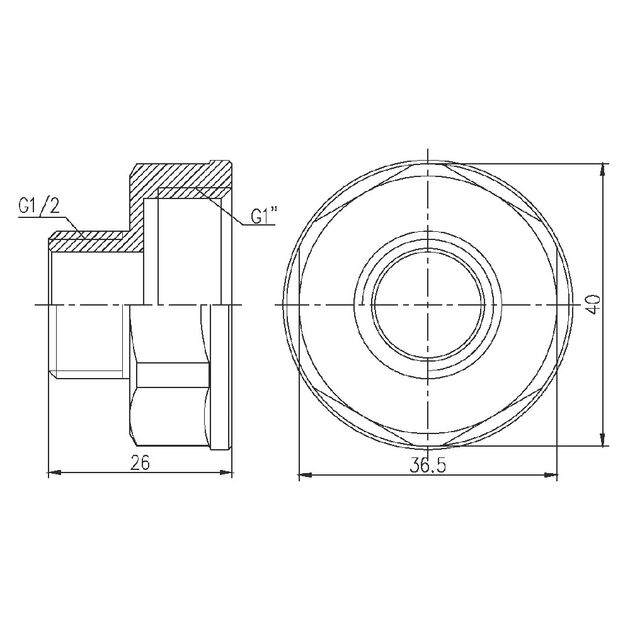 Переход SD Forte 1"х1/2" ВН SF3602515, фото , изображение 2 | SNABZHENIE.com.ua Переход SD Forte 1"х1/2" ВН SF3602515, фото , изображение 2 | SNABZHENIE.com.ua