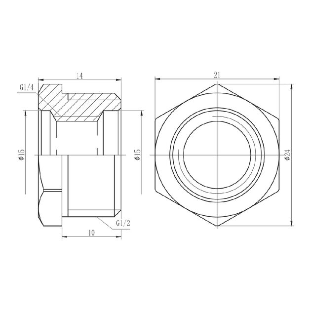 Футорка SD Forte 1/2"х1/4" НВ SF374156, фото , зображення 2 | SNABZHENIE.com.ua Футорка SD Forte 1/2"х1/4" НВ SF374156, фото , зображення 2 | SNABZHENIE.com.ua