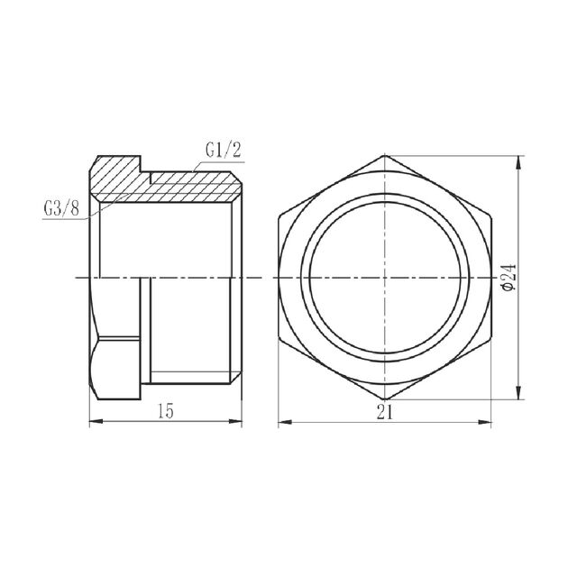 Футорка SD Forte 1/2"х3/8" НВ SF374159, фото , изображение 2 | SNABZHENIE.com.ua Футорка SD Forte 1/2"х3/8" НВ SF374159, фото , изображение 2 | SNABZHENIE.com.ua