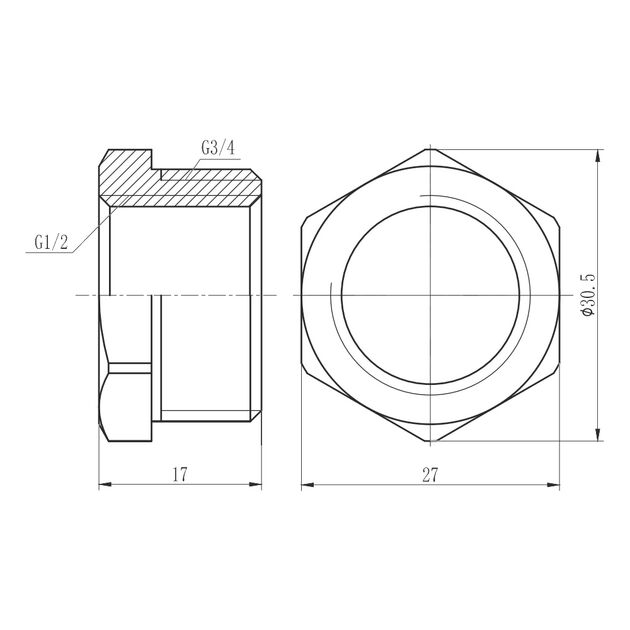 Футорка SD Forte 1/2"х3/4" НВ SF3742015, фото , изображение 2 | SNABZHENIE.com.ua Футорка SD Forte 1/2"х3/4" НВ SF3742015, фото , изображение 2 | SNABZHENIE.com.ua