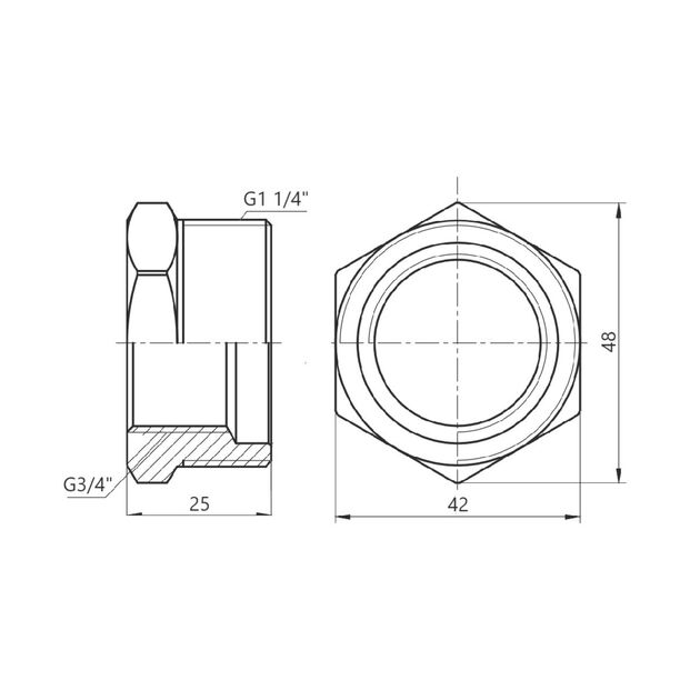 Футорка SD Forte 1" 1/4х3/4" НВ SF3743220, фото , изображение 2 | SNABZHENIE.com.ua Футорка SD Forte 1" 1/4х3/4" НВ SF3743220, фото , изображение 2 | SNABZHENIE.com.ua