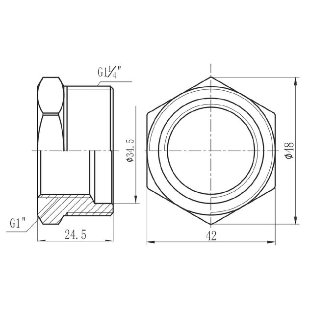 Футорка SD Forte 1" 1/4х1" НВ SF3743225, фото , изображение 2 | SNABZHENIE.com.ua Футорка SD Forte 1" 1/4х1" НВ SF3743225, фото , изображение 2 | SNABZHENIE.com.ua