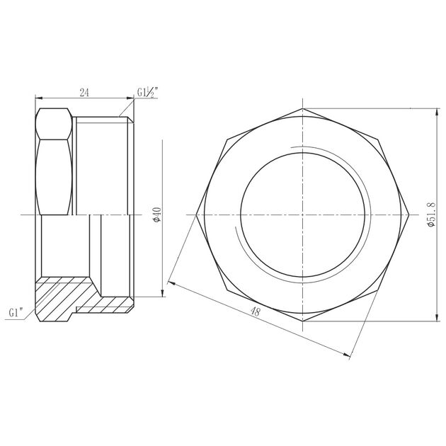 Футорка SD Forte 1" 1/2х1" НВ SF3744025, фото , изображение 2 | SNABZHENIE.com.ua Футорка SD Forte 1" 1/2х1" НВ SF3744025, фото , изображение 2 | SNABZHENIE.com.ua
