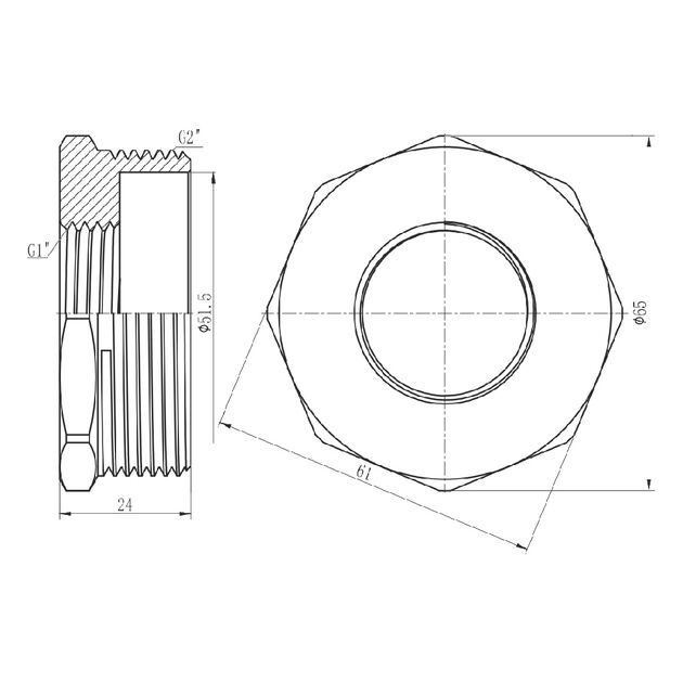 Футорка SD Forte 2"х1" НВ SF3745025, фото , изображение 2 | SNABZHENIE.com.ua Футорка SD Forte 2"х1" НВ SF3745025, фото , изображение 2 | SNABZHENIE.com.ua