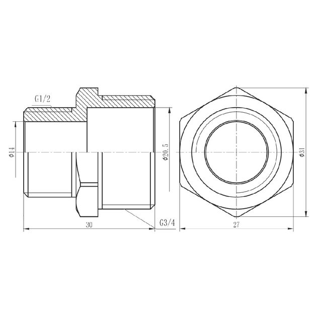 Ниппель редукционный SD Forte 3/4"х1/2" хром SF359H2015, фото , изображение 2 | SNABZHENIE.com.ua Ниппель редукционный SD Forte 3/4"х1/2" хром SF359H2015, фото , изображение 2 | SNABZHENIE.com.ua