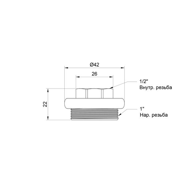 Футорка радиаторная SD Plus 1"х1/2" левая SD11515S, фото , зображення 2 | SNABZHENIE.com.ua Футорка радиаторная SD Plus 1"х1/2" левая SD11515S, фото , зображення 2 | SNABZHENIE.com.ua