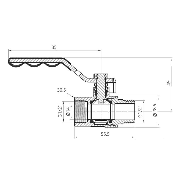 Кран шаровой SD Plus 1/2" ВН для газа (рычаг) SD605G15, фото , изображение 2 | SNABZHENIE.com.ua Кран шаровой SD Plus 1/2" ВН для газа (рычаг) SD605G15, фото , изображение 2 | SNABZHENIE.com.ua