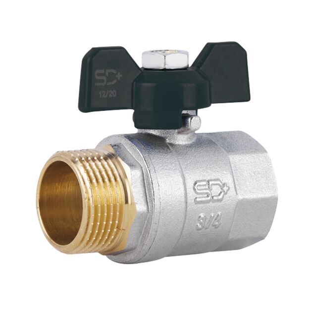 Кран шаровой SD Plus 3/4" ВН для воды (бабочка) SD607W20, фото  | SNABZHENIE.com.ua