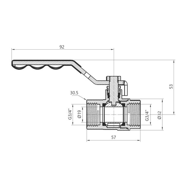 Кран шаровой SD Plus 3/4" ВР для газа (рычаг) SD600G20, фото , изображение 2 | SNABZHENIE.com.ua Кран шаровой SD Plus 3/4" ВР для газа (рычаг) SD600G20, фото , изображение 2 | SNABZHENIE.com.ua