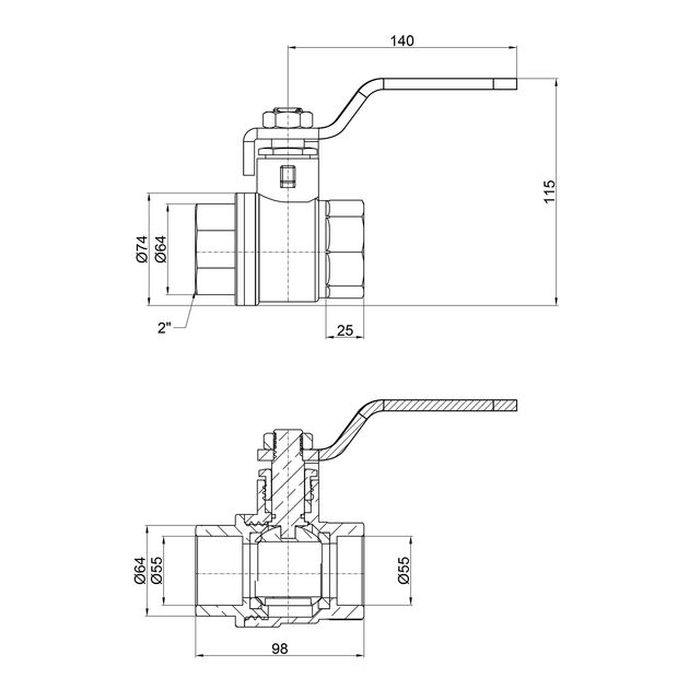 Кран шаровой SD Plus 2" ВР для воды (рычаг) SD600W50, фото , зображення 2 | SNABZHENIE.com.ua Кран шаровой SD Plus 2" ВР для воды (рычаг) SD600W50, фото , зображення 2 | SNABZHENIE.com.ua