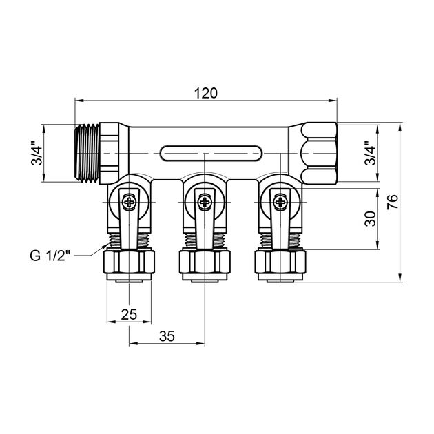 Коллектор SD Plus 3/4" 3 выхода SD231W3, фото , зображення 2 | SNABZHENIE.com.ua Коллектор SD Plus 3/4" 3 выхода SD231W3, фото , зображення 2 | SNABZHENIE.com.ua