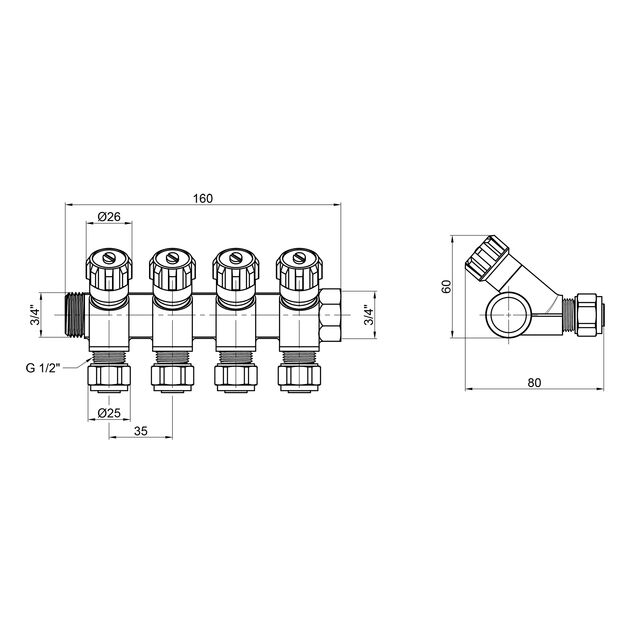 Коллектор SD Plus 3/4" 4 выхода SD230W4, фото , изображение 2 | SNABZHENIE.com.ua Коллектор SD Plus 3/4" 4 выхода SD230W4, фото , изображение 2 | SNABZHENIE.com.ua