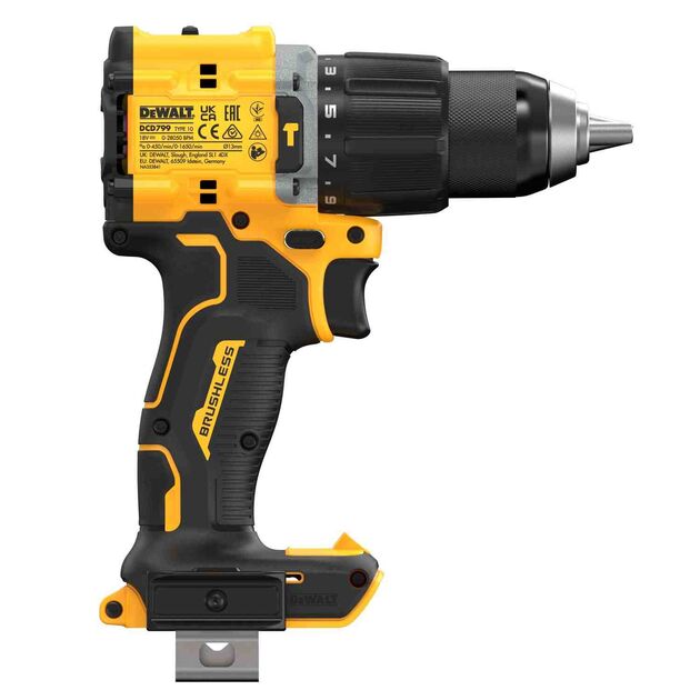 Дрель-шуруповёрт аккумуляторная бесщёточная ударная DeWALT DCD799NT, фото , изображение 5 | SNABZHENIE.com.ua Дрель-шуруповёрт аккумуляторная бесщёточная ударная DeWALT DCD799NT, фото , изображение 5 | SNABZHENIE.com.ua