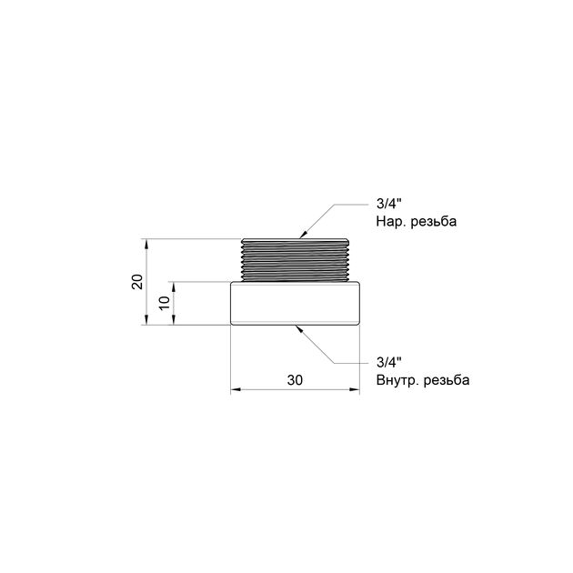 Удлинитель SD Plus 10х3/4" хром SD1302010, фото , изображение 2 | SNABZHENIE.com.ua Удлинитель SD Plus 10х3/4" хром SD1302010, фото , изображение 2 | SNABZHENIE.com.ua