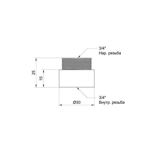Удлинитель SD Plus 15х3/4" хром SD1302015, фото , изображение 2 | SNABZHENIE.com.ua Удлинитель SD Plus 15х3/4" хром SD1302015, фото , изображение 2 | SNABZHENIE.com.ua