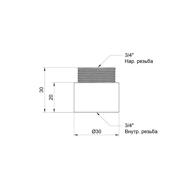 Удлинитель SD Plus 20х3/4" хром SD1302020, фото , изображение 2 | SNABZHENIE.com.ua Удлинитель SD Plus 20х3/4" хром SD1302020, фото , изображение 2 | SNABZHENIE.com.ua