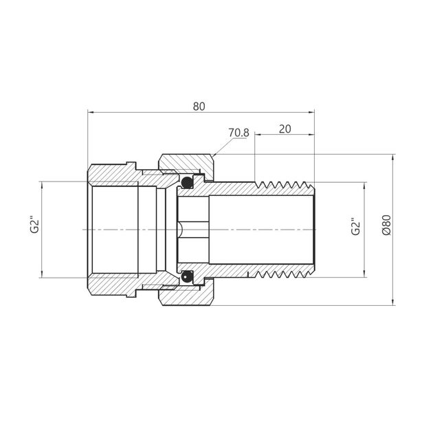 Сгон "Американка" SD Forte 2" прямой SF190W50, фото , изображение 2 | SNABZHENIE.com.ua Сгон "Американка" SD Forte 2" прямой SF190W50, фото , изображение 2 | SNABZHENIE.com.ua