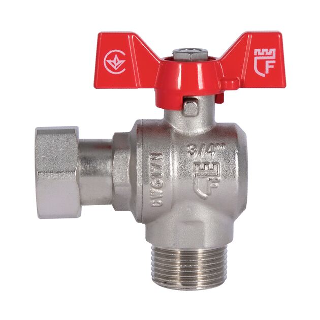 Кран шаровой с накидной гайкой SD Forte 3/4" ВН для воды угловой SF224W20, фото  | SNABZHENIE.com.ua