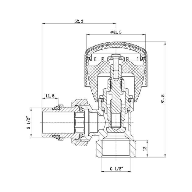 Кран радиаторный SD Forte Powerful 1/2" с антипротечкой угловой SF232W15, фото , зображення 2 | SNABZHENIE.com.ua Кран радиаторный SD Forte Powerful 1/2" с антипротечкой угловой SF232W15, фото , зображення 2 | SNABZHENIE.com.ua