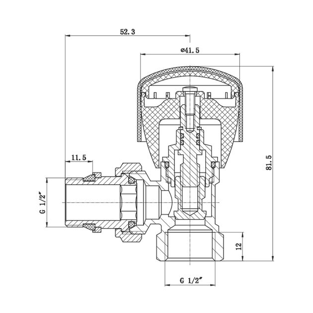 Кран радиаторный SD Forte Powerful 1/2" с антипротечкой угловой SF232W15, фото , зображення 3 | SNABZHENIE.com.ua Кран радиаторный SD Forte Powerful 1/2" с антипротечкой угловой SF232W15, фото , зображення 3 | SNABZHENIE.com.ua