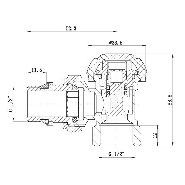 Кран радиаторный SD Forte Powerful 1/2" с антипротечкой угловой SF233W15, фото , зображення 2 | SNABZHENIE.com.ua Кран радиаторный SD Forte Powerful 1/2" с антипротечкой угловой SF233W15, фото , зображення 2 | SNABZHENIE.com.ua