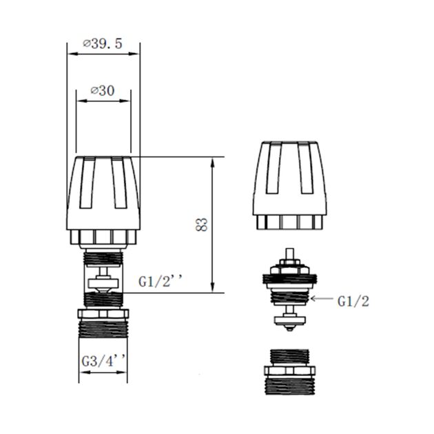 Кран термостатический SD Forte 1/2"х3/4" для коллектора SFE009, фото , изображение 2 | SNABZHENIE.com.ua Кран термостатический SD Forte 1/2"х3/4" для коллектора SFE009, фото , изображение 2 | SNABZHENIE.com.ua