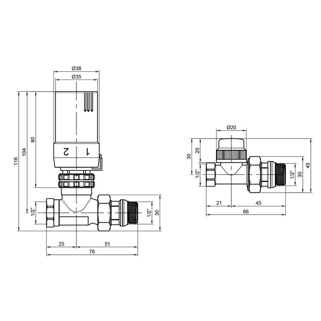 Комплект термостатический SD Plus 1/2" для радиатора прямой SD353W15, фото , зображення 2 | SNABZHENIE.com.ua Комплект термостатический SD Plus 1/2" для радиатора прямой SD353W15, фото , зображення 2 | SNABZHENIE.com.ua