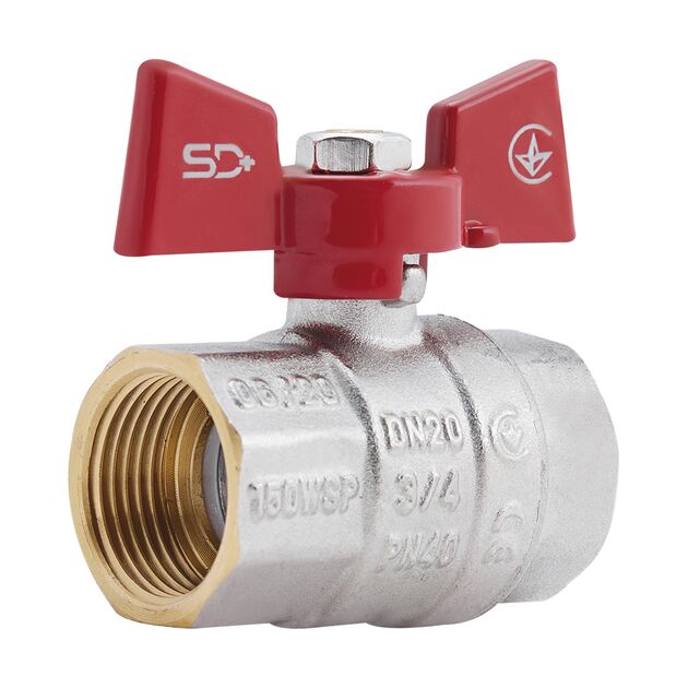 Кран шаровой SD Plus 3/4" ВР для воды (бабочка) SD602NW20PN40, фото  | SNABZHENIE.com.ua