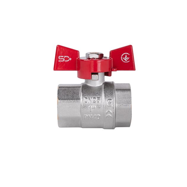 Кран шаровой SD Plus 1" ВР для воды (бабочка) SD602NW25PN40, фото , изображение 3 | SNABZHENIE.com.ua Кран шаровой SD Plus 1" ВР для воды (бабочка) SD602NW25PN40, фото , изображение 3 | SNABZHENIE.com.ua