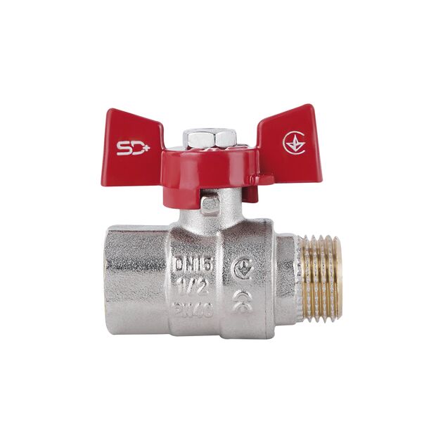 Кран шаровой SD Plus 1/2" ВН для воды (бабочка) SD607NW15PN40, фото , изображение 3 | SNABZHENIE.com.ua Кран шаровой SD Plus 1/2" ВН для воды (бабочка) SD607NW15PN40, фото , изображение 3 | SNABZHENIE.com.ua