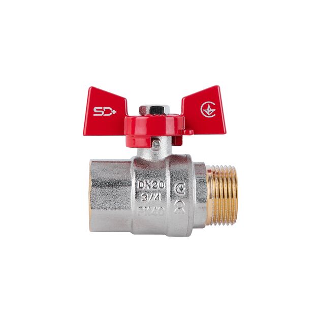 Кран шаровой SD Plus 3/4" ВН для воды (бабочка) SD607NW20PN40, фото , изображение 3 | SNABZHENIE.com.ua Кран шаровой SD Plus 3/4" ВН для воды (бабочка) SD607NW20PN40, фото , изображение 3 | SNABZHENIE.com.ua