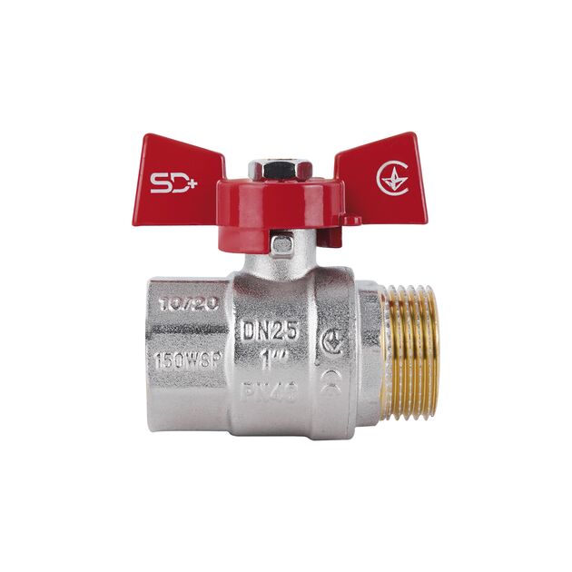 Кран шаровой SD Plus 1" ВН для воды (бабочка) SD607NW25PN40, фото , изображение 3 | SNABZHENIE.com.ua Кран шаровой SD Plus 1" ВН для воды (бабочка) SD607NW25PN40, фото , изображение 3 | SNABZHENIE.com.ua