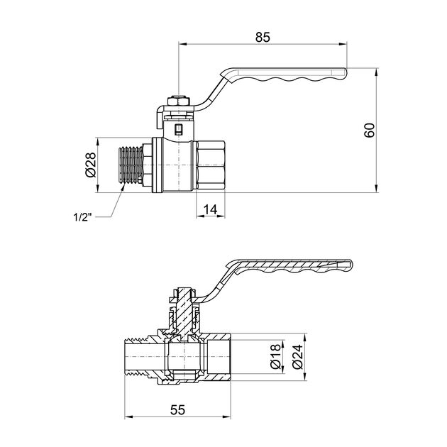 Кран шаровой SD Plus 1/2" ВН для воды (рычаг) SD605NW15PN40, фото , изображение 2 | SNABZHENIE.com.ua Кран шаровой SD Plus 1/2" ВН для воды (рычаг) SD605NW15PN40, фото , изображение 2 | SNABZHENIE.com.ua