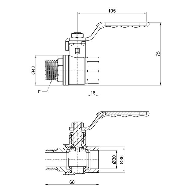 Кран шаровой SD Plus 1" ВН для воды (рычаг) SD605NW25PN40, фото , зображення 2 | SNABZHENIE.com.ua Кран шаровой SD Plus 1" ВН для воды (рычаг) SD605NW25PN40, фото , зображення 2 | SNABZHENIE.com.ua